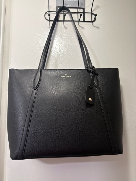 kate spade Handbags - kate spade black leather tote